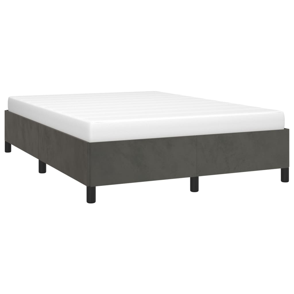 Bedframe zonder matras 140x200 cm fluweel donkergrijs is nu te koop bij PeponiXL, paradijselijk wonen!