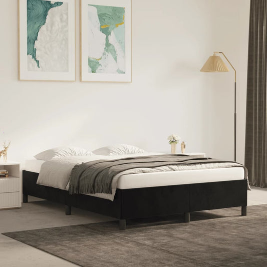 Bedframe zonder matras 140x200 cm fluweel zwart is nu te koop bij PeponiXL, paradijselijk wonen!