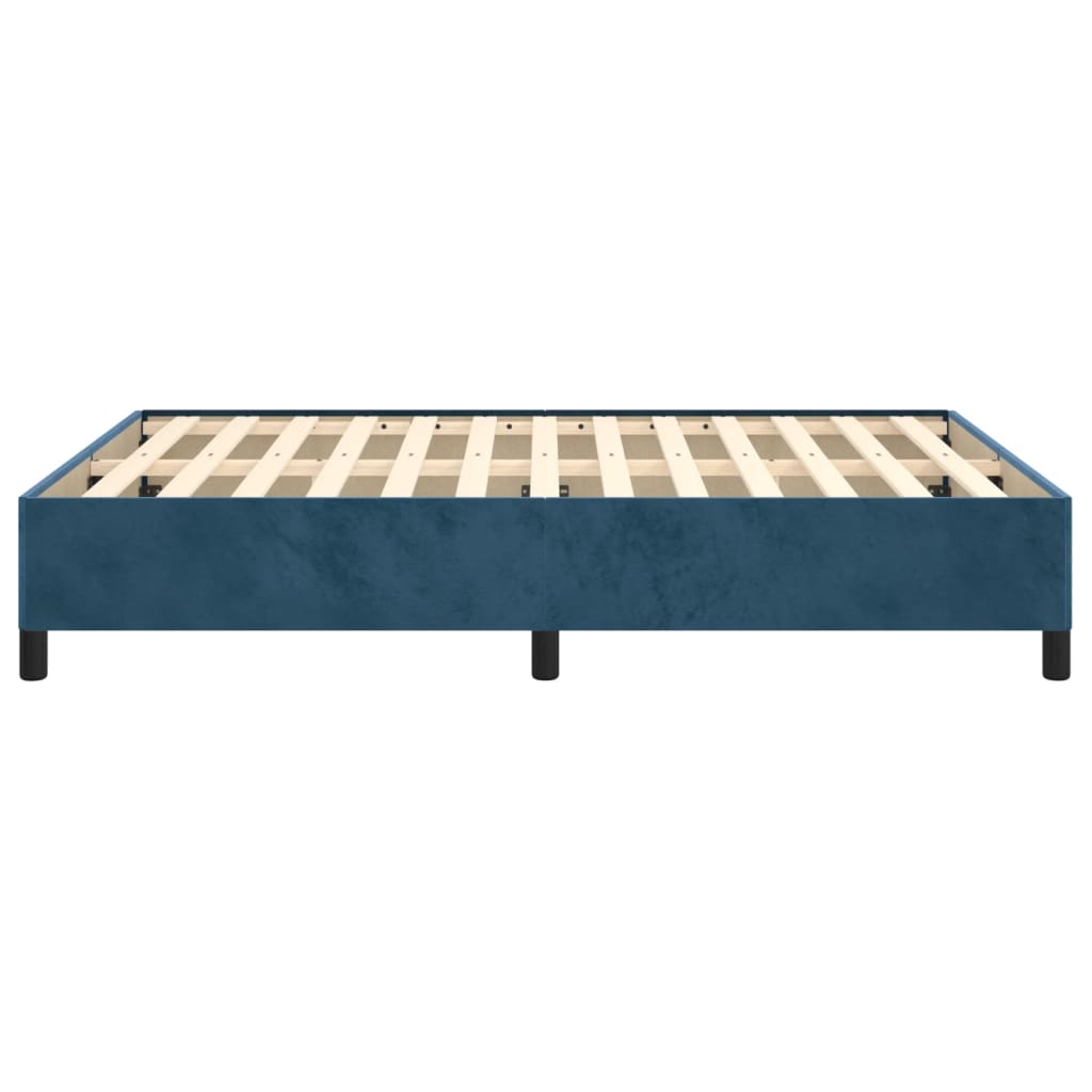 Bedframe zonder matras 140x200 cm fluweel donkerblauw is nu te koop bij PeponiXL, paradijselijk wonen!