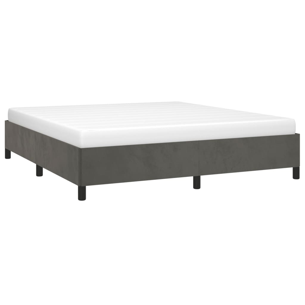 Bedframe zonder matras 160x200 cm fluweel donkergrijs is nu te koop bij PeponiXL, paradijselijk wonen!