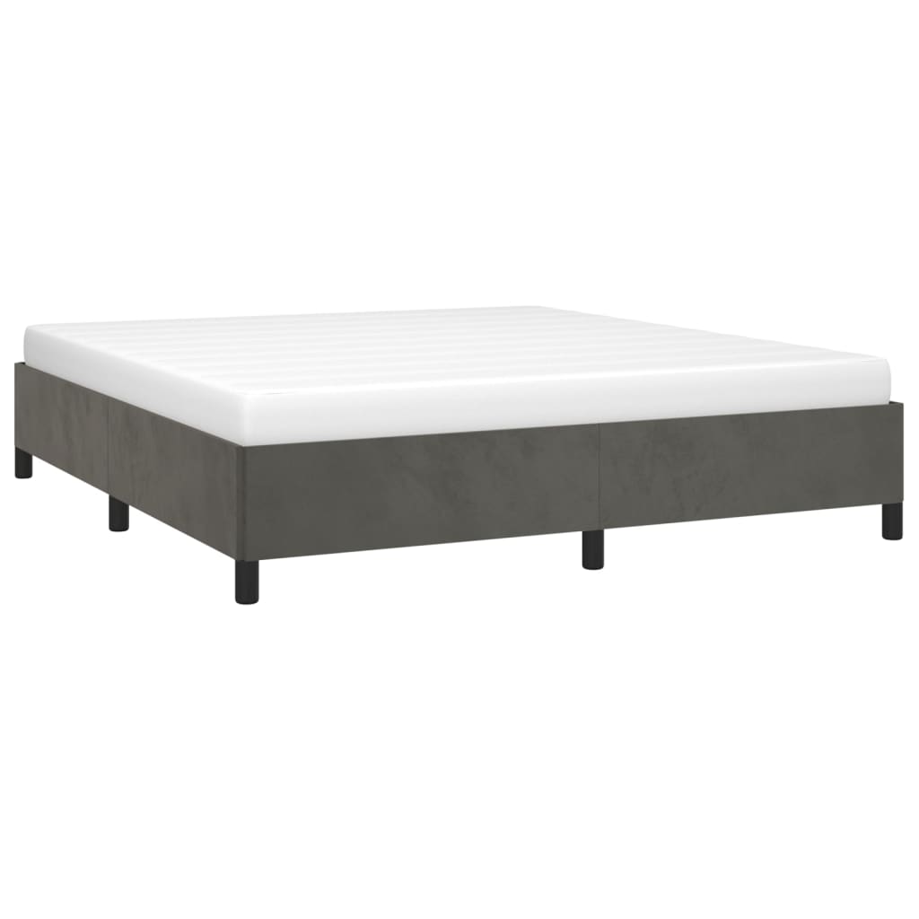 Bedframe zonder matras 180x200 cm fluweel donkergrijs is nu te koop bij PeponiXL, paradijselijk wonen!