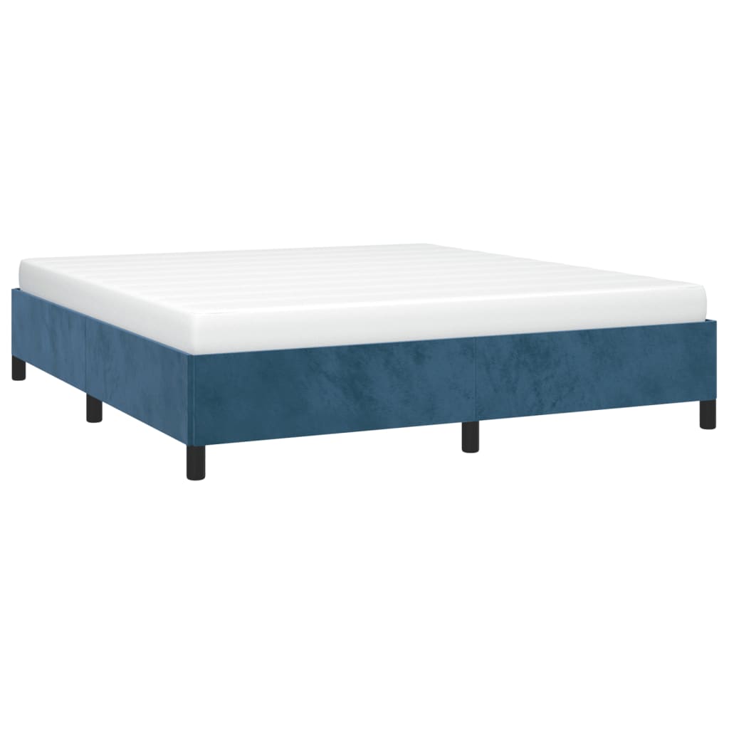 Bedframe zonder matras 180x200 cm fluweel donkerblauw is nu te koop bij PeponiXL, paradijselijk wonen!