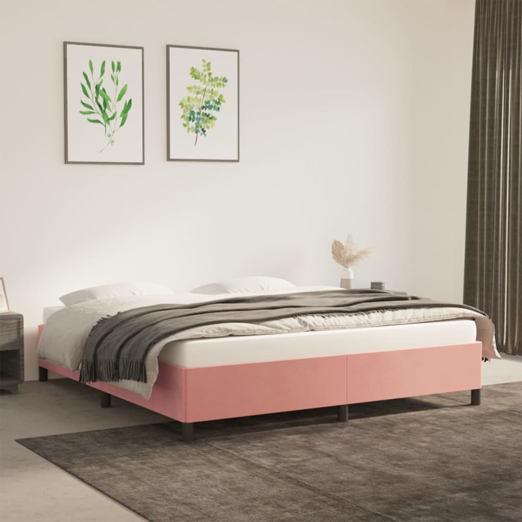 Bedframe fluweel roze 180x200 cm is nu te koop bij PeponiXL, paradijselijk wonen!