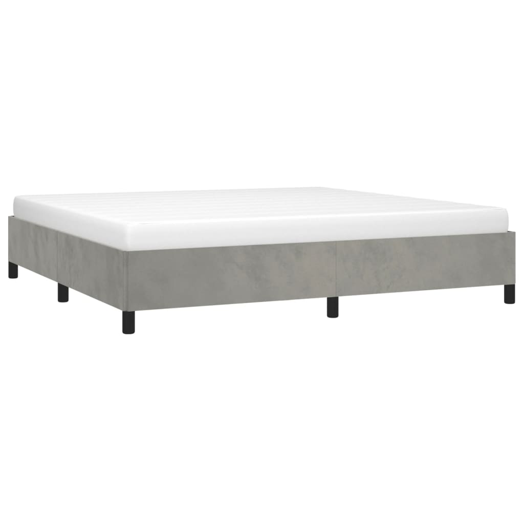 Bedframe zonder matras 200x200 cm fluweel lichtgrijs is nu te koop bij PeponiXL, paradijselijk wonen!