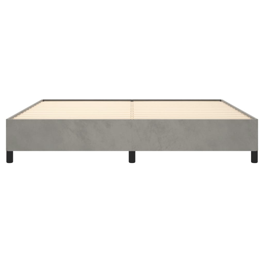 Bedframe zonder matras 200x200 cm fluweel lichtgrijs is nu te koop bij PeponiXL, paradijselijk wonen!