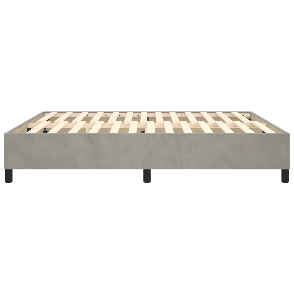 Bedframe zonder matras 200x200 cm fluweel lichtgrijs is nu te koop bij PeponiXL, paradijselijk wonen!