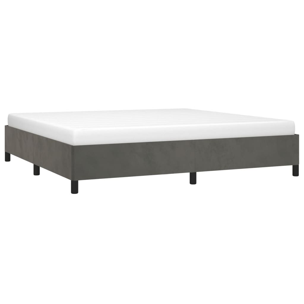 Bedframe zonder matras 200x200 cm fluweel donkergrijs is nu te koop bij PeponiXL, paradijselijk wonen!