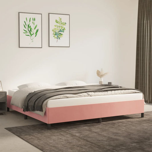 Bedframe fluweel roze 200x200 cm is nu te koop bij PeponiXL, paradijselijk wonen!
