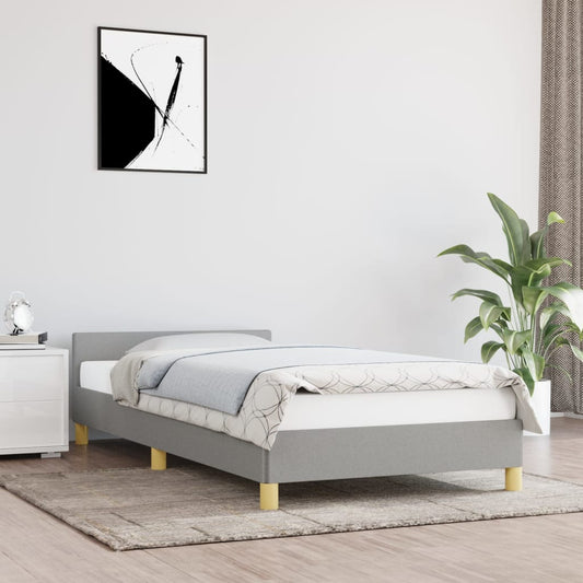Bedframe zonder matras 90x200 cm stof lichtgrijs is nu te koop bij PeponiXL, paradijselijk wonen!