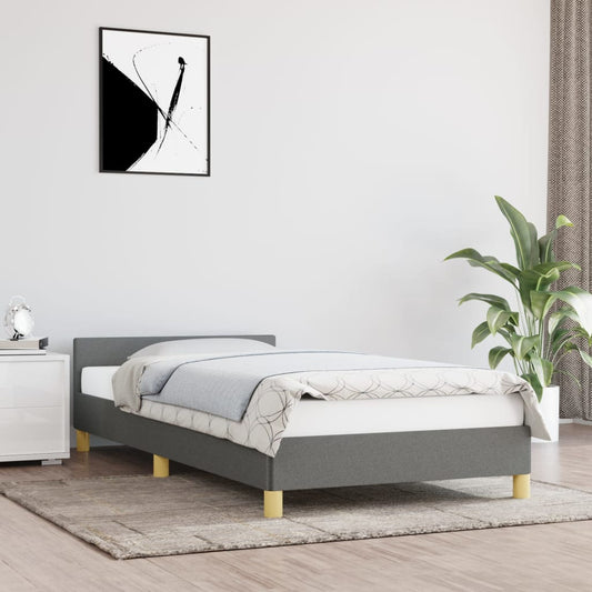 Bedframe zonder matras 90x200 cm stof donkergrijs is nu te koop bij PeponiXL, paradijselijk wonen!