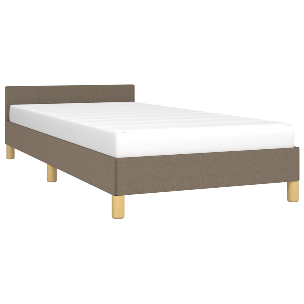 Bedframe met hoofdeinde zonder matras 90x200 cm stof taupe is nu te koop bij PeponiXL, paradijselijk wonen!