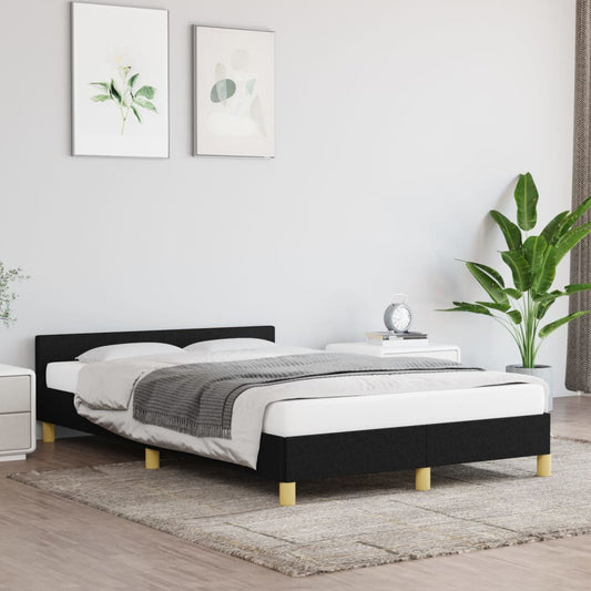 Bedframe zonder matras 120x200 cm stof zwart is nu te koop bij PeponiXL, paradijselijk wonen!