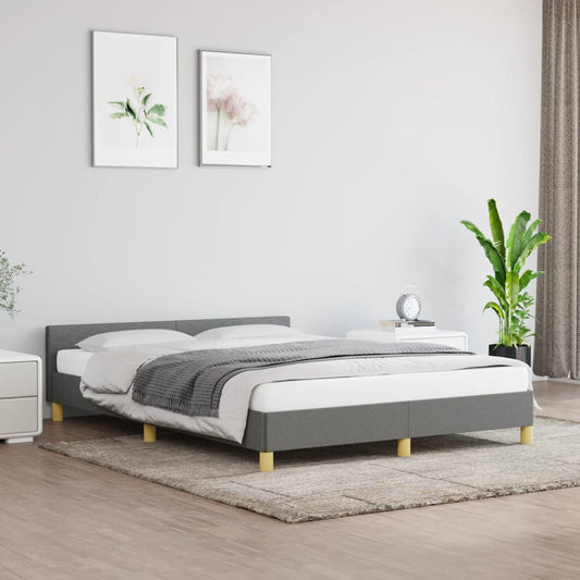 Bedframe zonder matras stof donkergrijs 140x190 cm is nu te koop bij PeponiXL, paradijselijk wonen!