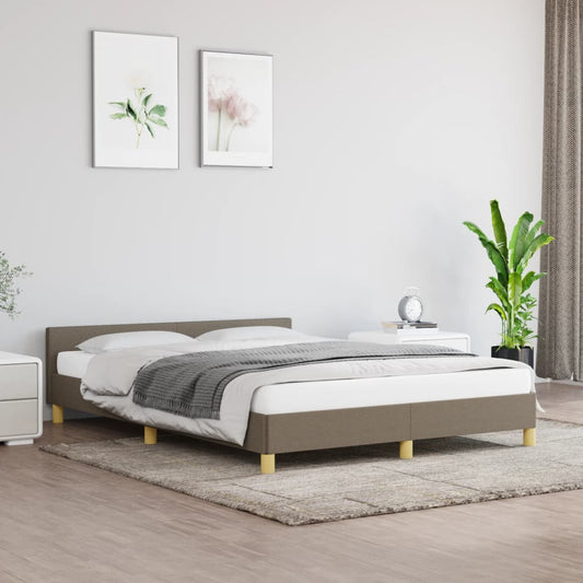 Bedframe zonder matras stof taupe 140x190 cm is nu te koop bij PeponiXL, paradijselijk wonen!