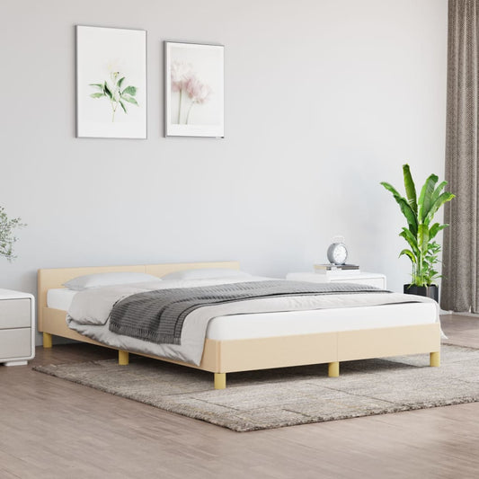Bedframe zonder matras stof crèmekleurig 140x190 cm is nu te koop bij PeponiXL, paradijselijk wonen!
