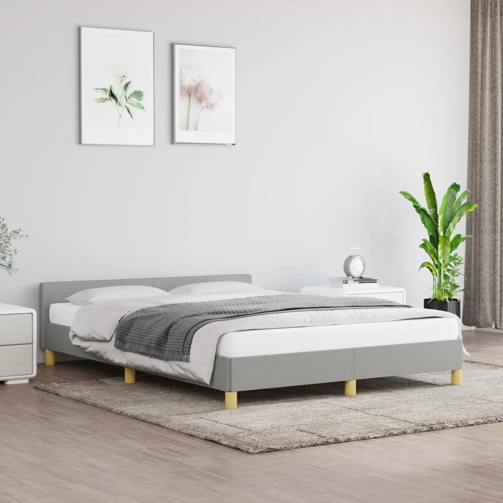 Bedframe zonder matras stof lichtgrijs 140x200 cm is nu te koop bij PeponiXL, paradijselijk wonen!
