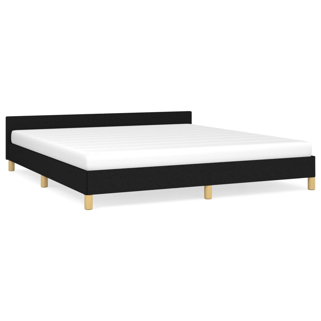 Bedframe zonder matras stof zwart 160x200 cm is nu te koop bij PeponiXL, paradijselijk wonen!