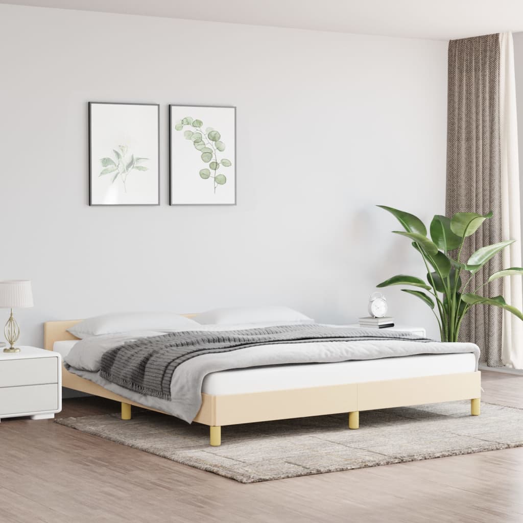 Bedframe zonder matras stof crèmekleurig 180x200 cm is nu te koop bij PeponiXL, paradijselijk wonen!
