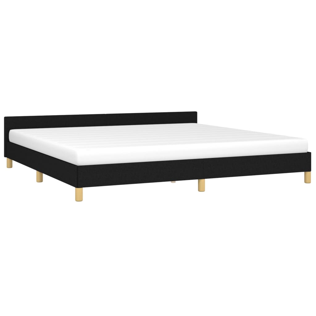 Bedframe zonder matras stof zwart 200x200 cm is nu te koop bij PeponiXL, paradijselijk wonen!