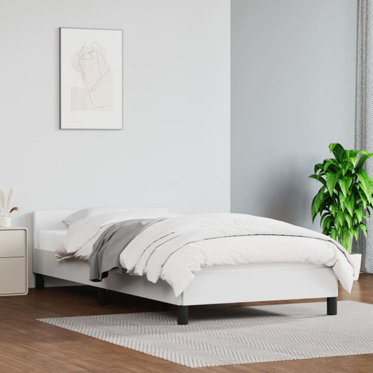 Bedframe met hoofdeinde zonder matras 90x190 cm wit is nu te koop bij PeponiXL, paradijselijk wonen!