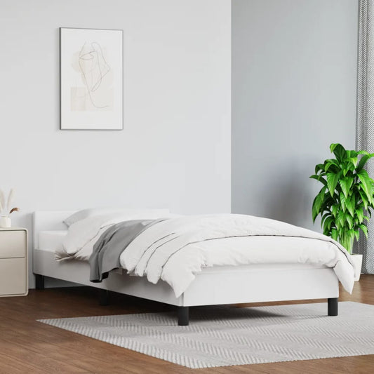 Bedframe met hoofdeinde zonder matras 90x200 cm wit is nu te koop bij PeponiXL, paradijselijk wonen!