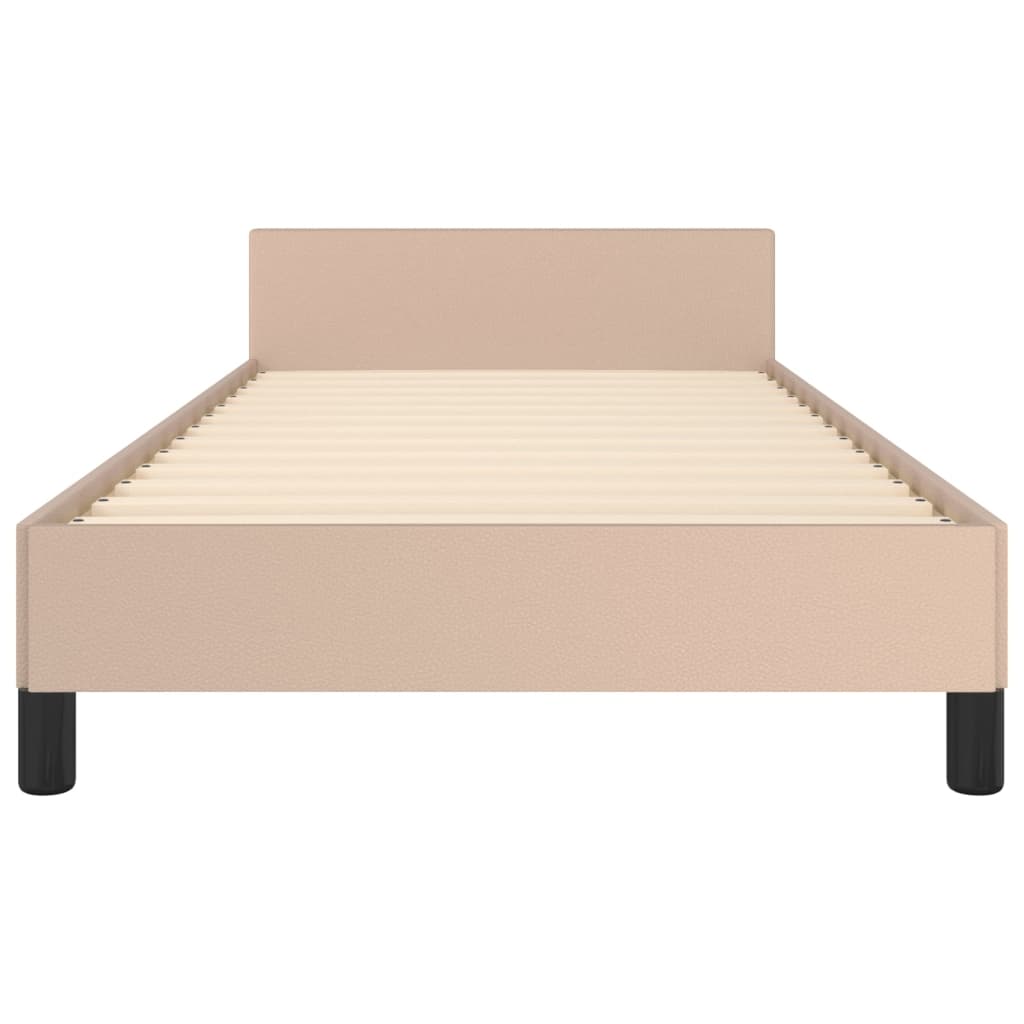 Bedframe met hoofdeinde zonder matras Cappuccino 100x200 cm is nu te koop bij PeponiXL, paradijselijk wonen!