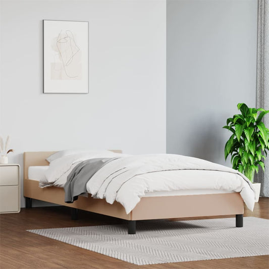 Bedframe met hoofdeinde zonder matras Cappuccino 100x200 cm is nu te koop bij PeponiXL, paradijselijk wonen!