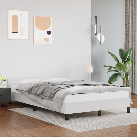 Bedframe met hoofdeinde zonder matras 120x200 cm wit is nu te koop bij PeponiXL, paradijselijk wonen!