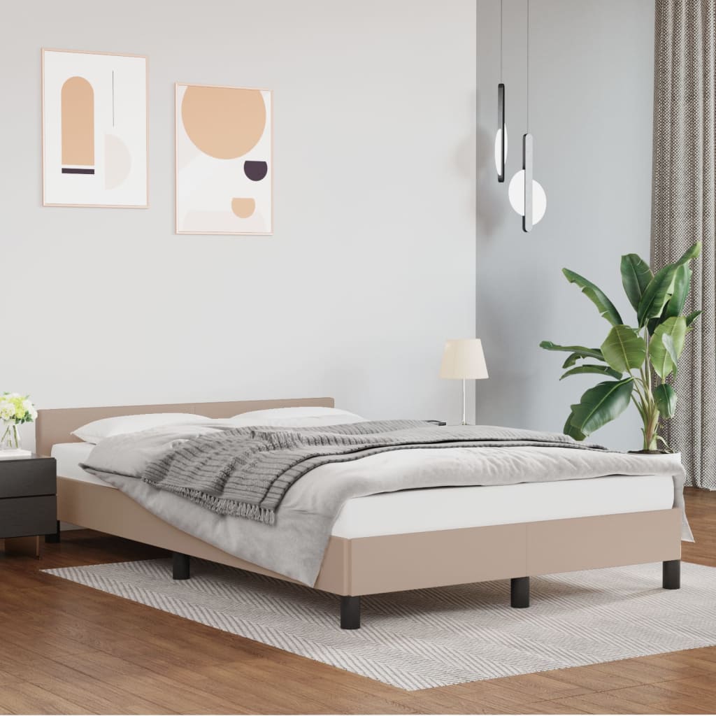 Bedframe met hoofdeinde zonder matras Cappuccino 120x200 cm is nu te koop bij PeponiXL, paradijselijk wonen!