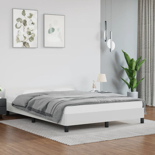 Bedframe met hoofdeinde zonder matras 140x200 cm wit is nu te koop bij PeponiXL, paradijselijk wonen!