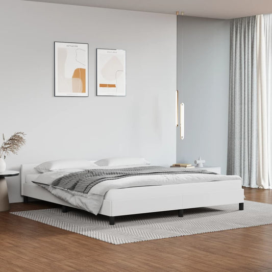 Bedframe met hoofdeinde zonder matras 160x200 cm wit is nu te koop bij PeponiXL, paradijselijk wonen!