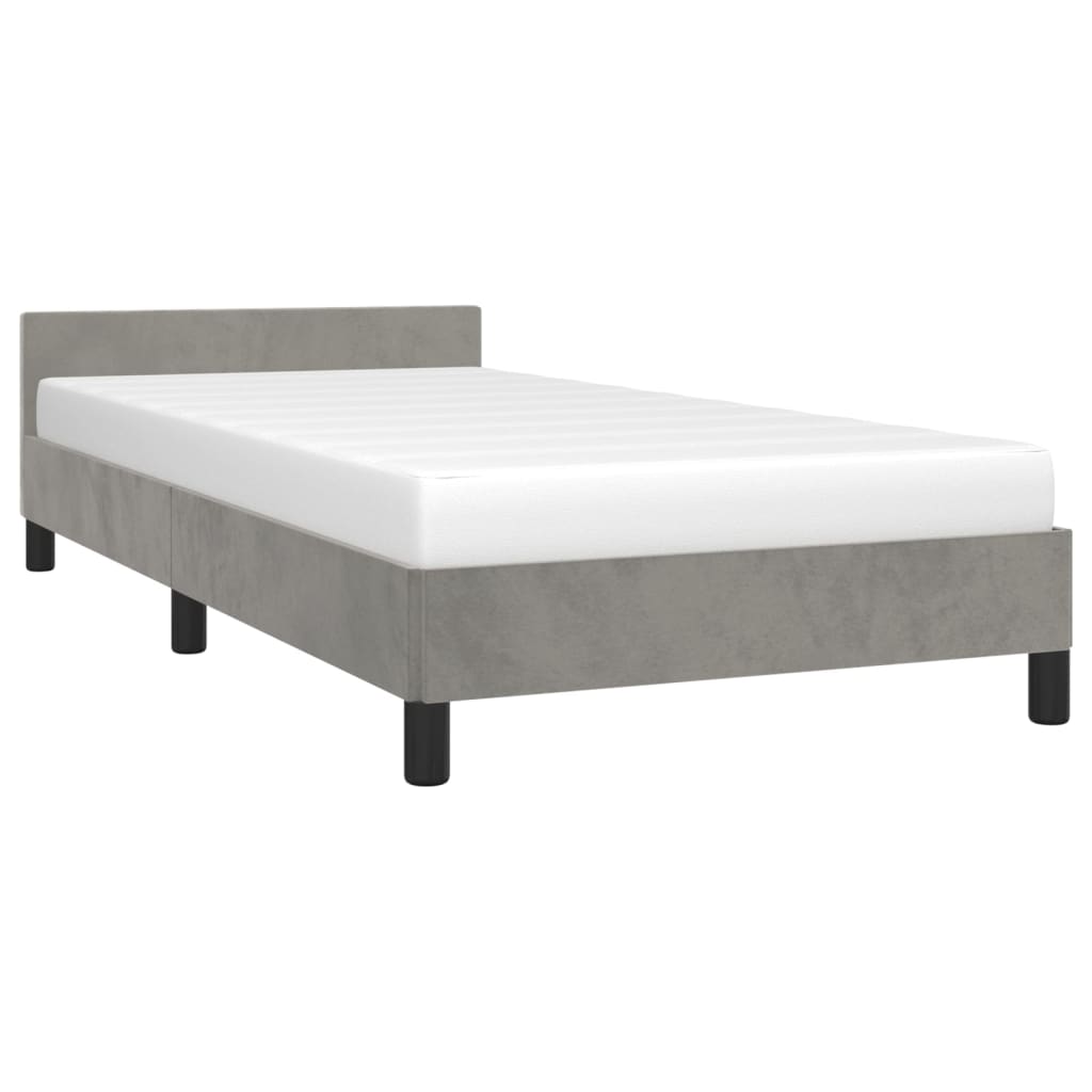 Bedframe zonder matras 80x200 cm fluweel lichtgrijs is nu te koop bij PeponiXL, paradijselijk wonen!