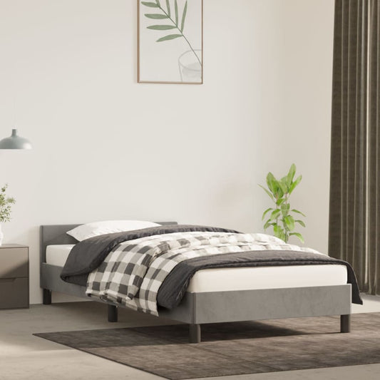 Bedframe zonder matras 80x200 cm fluweel lichtgrijs is nu te koop bij PeponiXL, paradijselijk wonen!