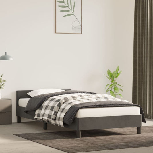 Bedframe zonder matras 80x200 cm fluweel donkergrijs is nu te koop bij PeponiXL, paradijselijk wonen!