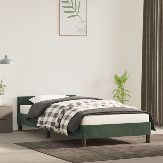 Bedframe zonder matras 80x200 cm fluweel donkergroen is nu te koop bij PeponiXL, paradijselijk wonen!