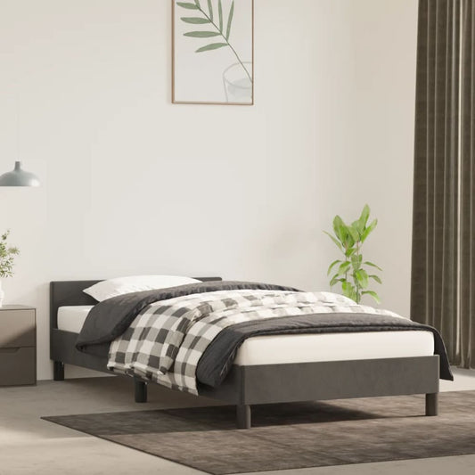 Bedframe zonder matras 100x200 cm fluweel donkergrijs is nu te koop bij PeponiXL, paradijselijk wonen!