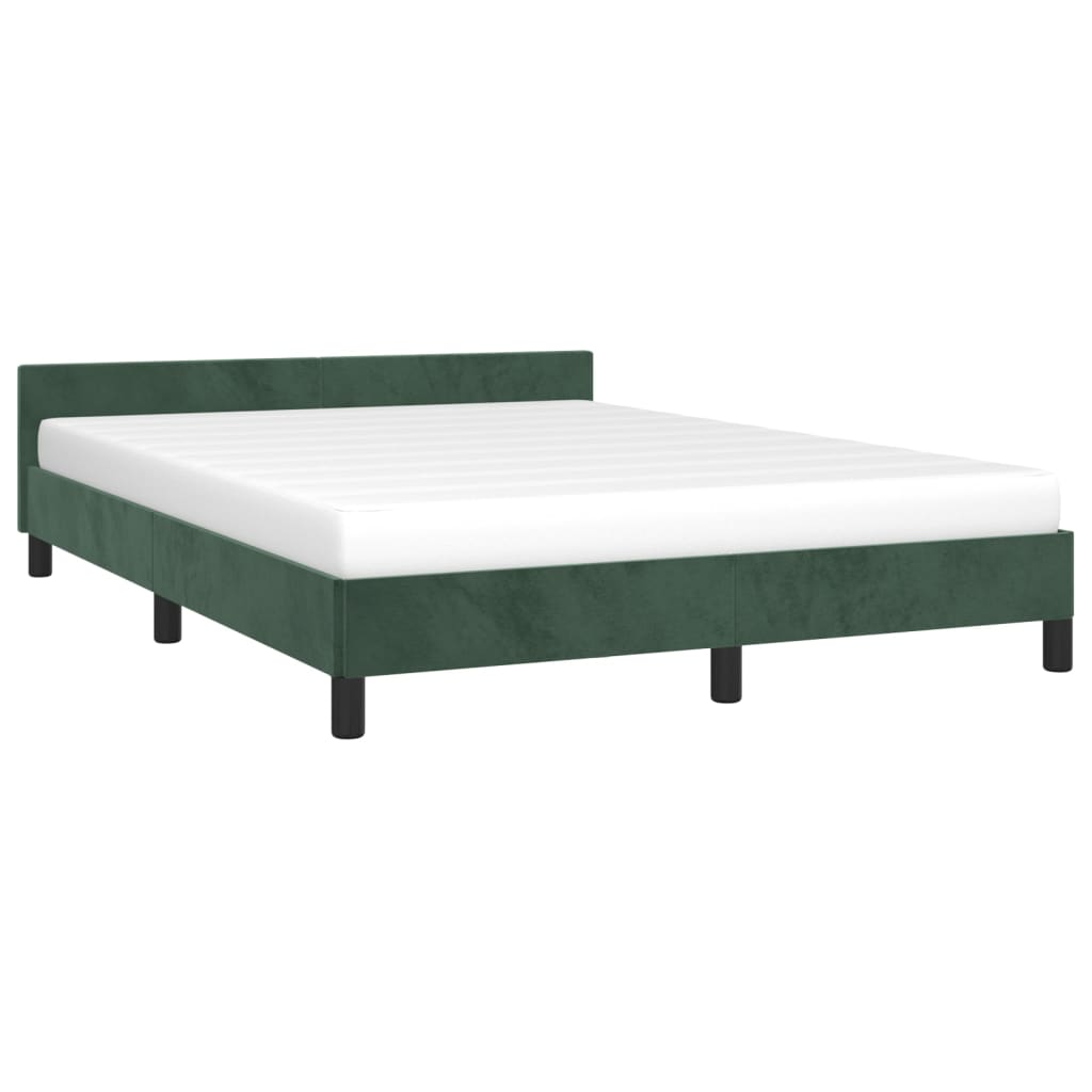 Bedframe zonder matras 140x190 cm fluweel donkergroen is nu te koop bij PeponiXL, paradijselijk wonen!