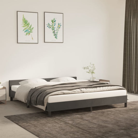 Bedframe zonder matras 160x200 cm fluweel donkergrijs is nu te koop bij PeponiXL, paradijselijk wonen!