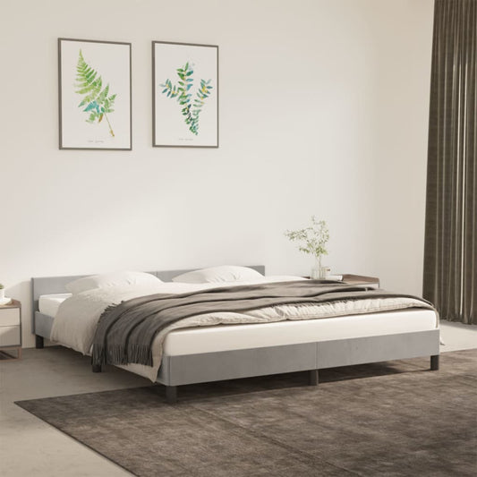 Bedframe zonder matras 180x200 cm fluweel lichtgrijs is nu te koop bij PeponiXL, paradijselijk wonen!