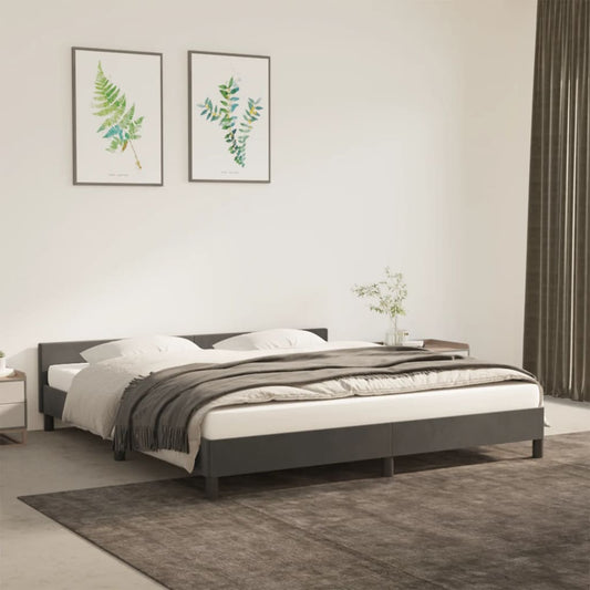 Bedframe zonder matras 180x200 cm fluweel donkergrijs is nu te koop bij PeponiXL, paradijselijk wonen!