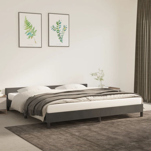 Bedframe zonder matras 200x200 cm fluweel donkergrijs is nu te koop bij PeponiXL, paradijselijk wonen!
