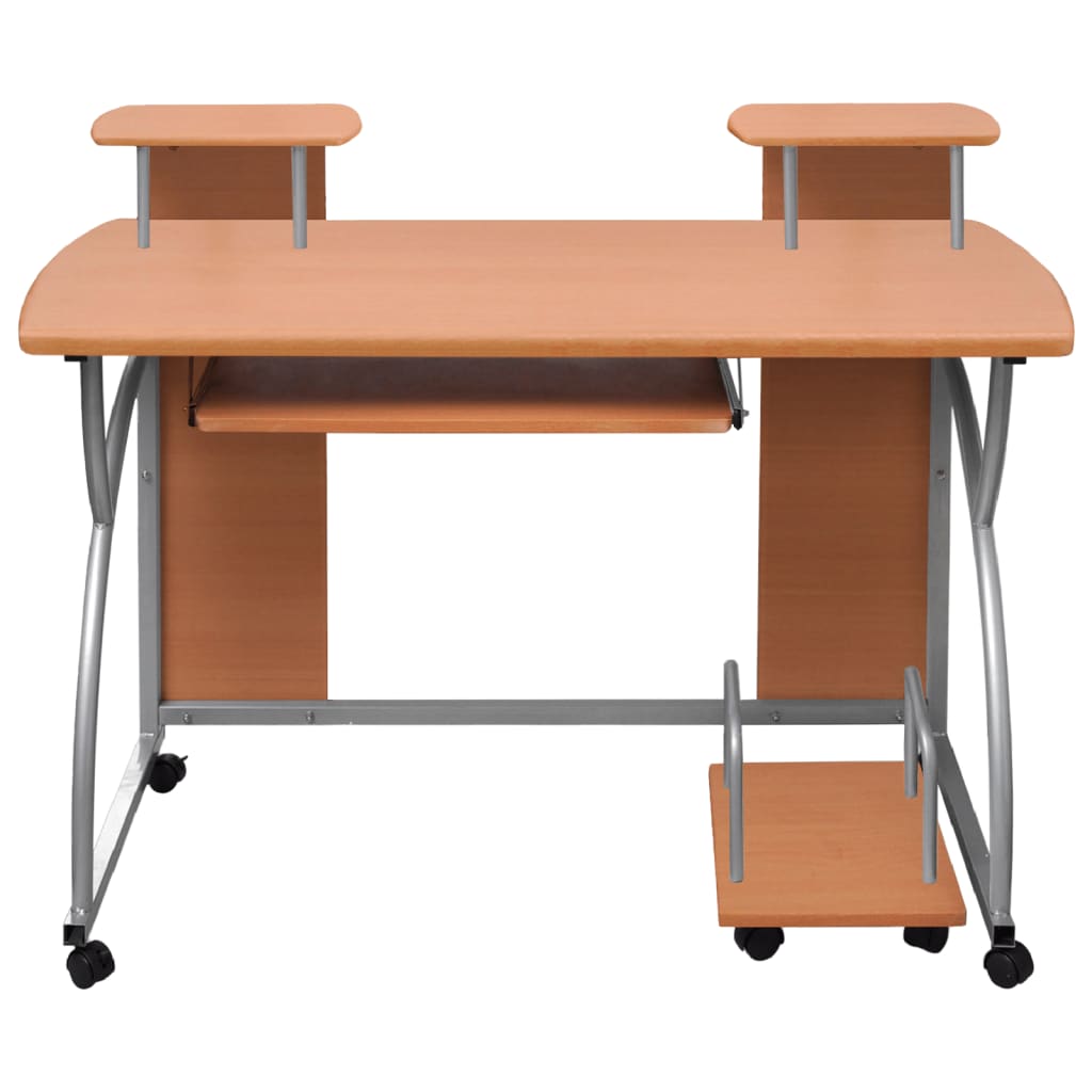 Computerbureau 110x52x88,5 cm bewerkt hout bruin is nu te koop bij PeponiXL, paradijselijk wonen!