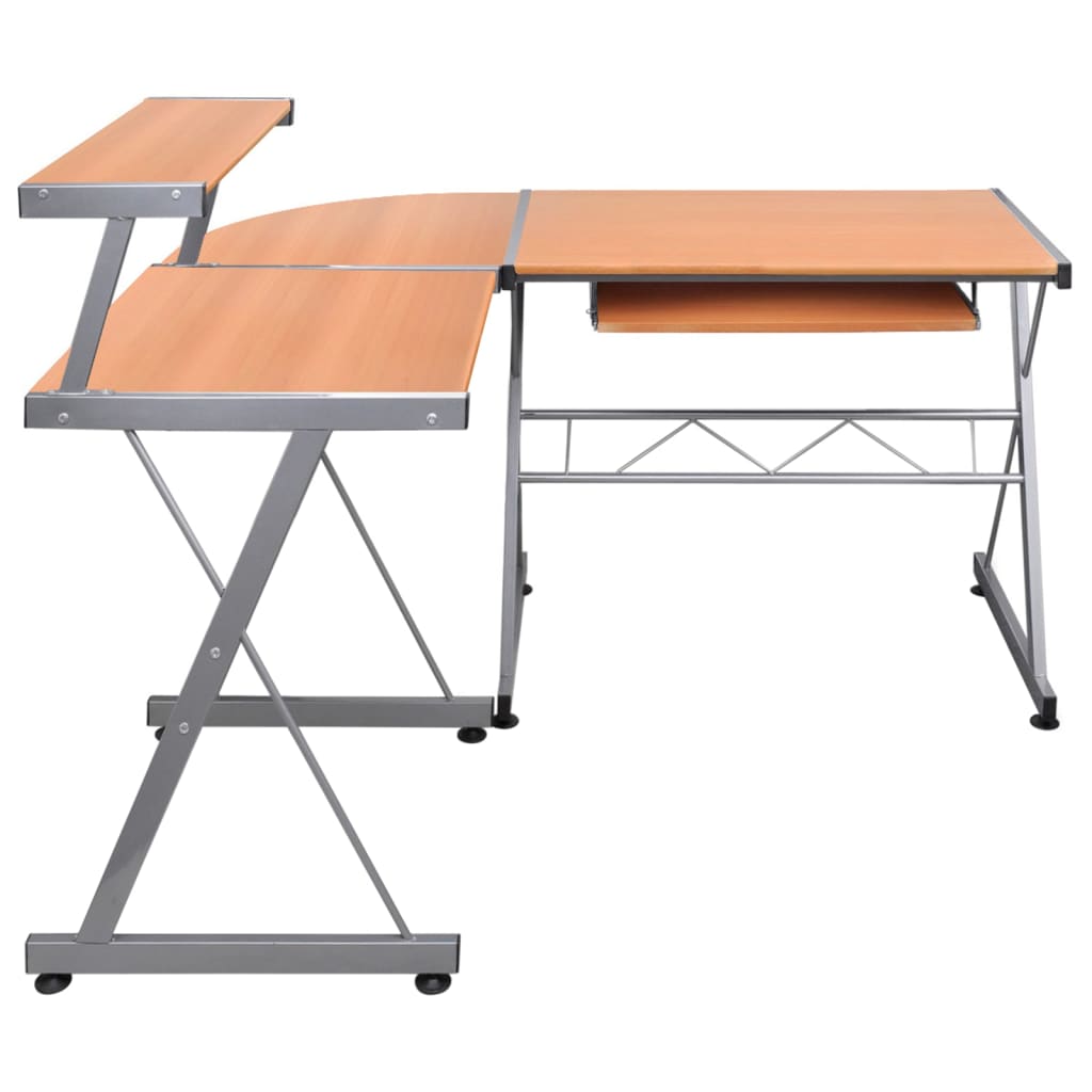 Hoekbureau 132x112x99 cm bewerkt hout bruin is nu te koop bij PeponiXL, paradijselijk wonen!