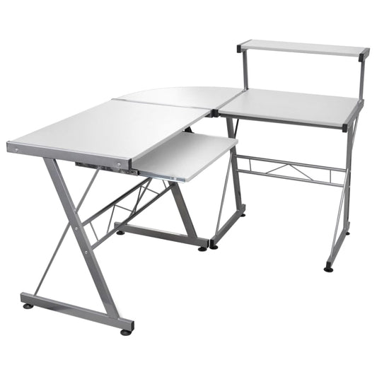 Hoekbureau 132x112x99 cm bewerkt hout wit is nu te koop bij PeponiXL, paradijselijk wonen!
