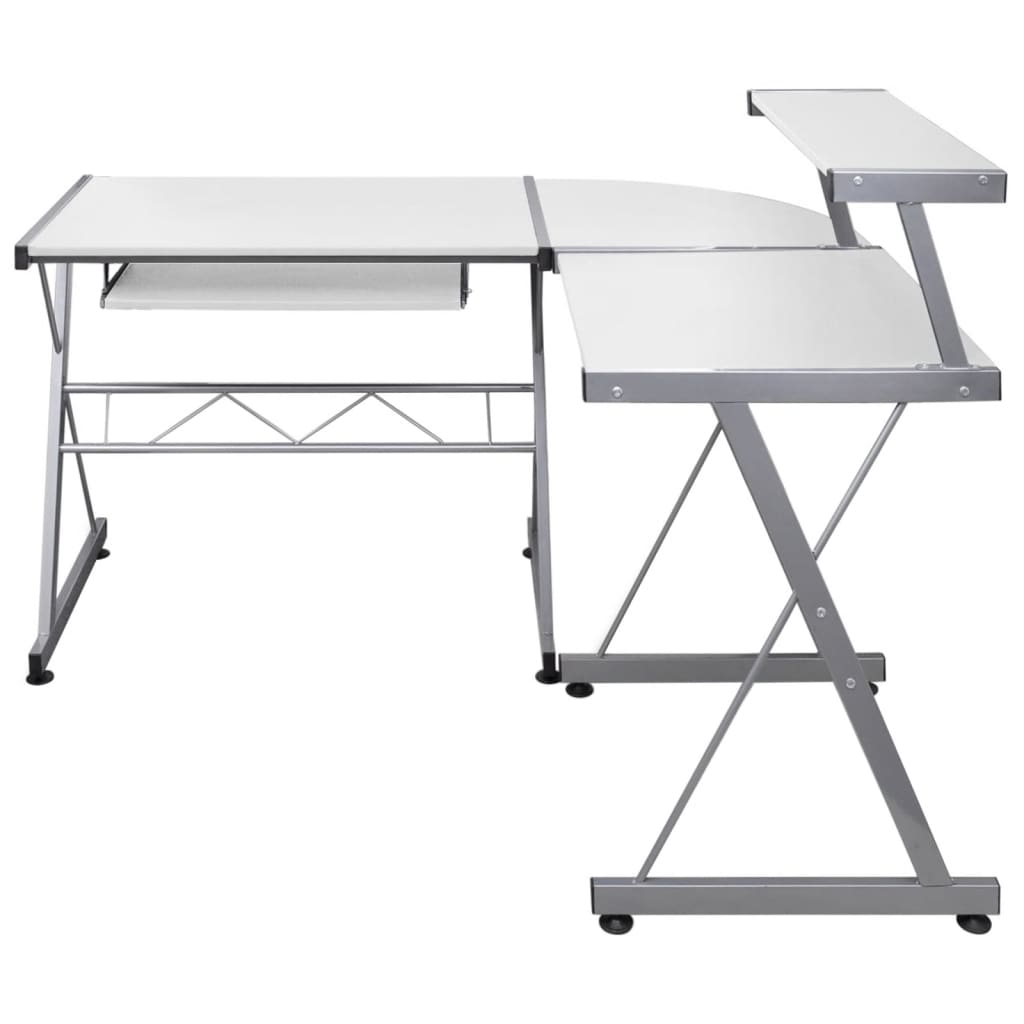 Hoekbureau 132x112x99 cm bewerkt hout wit is nu te koop bij PeponiXL, paradijselijk wonen!