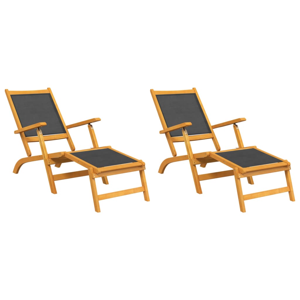 Terrasstoelen 2 st massief acaciahout en textileen is nu te koop bij PeponiXL, paradijselijk wonen!