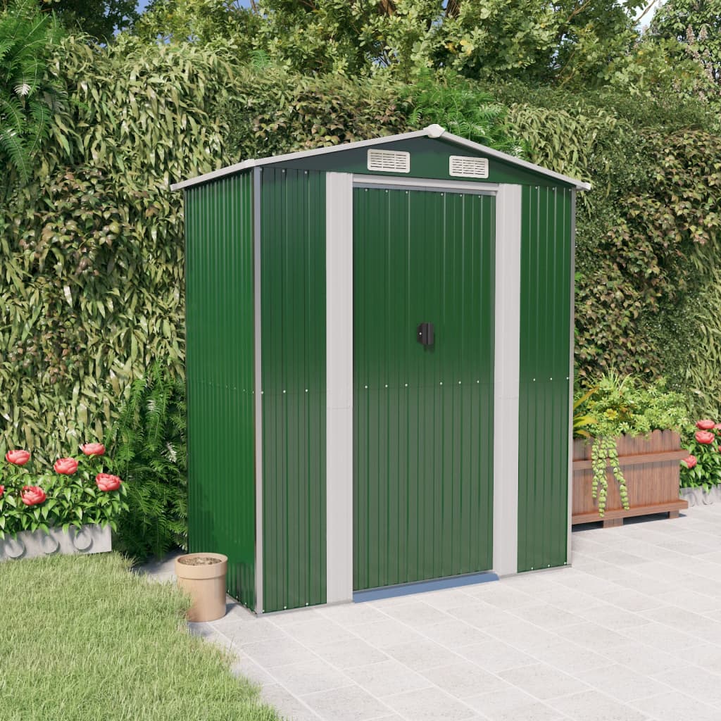 Tuinschuur 192x108x223 cm gegalvaniseerd staal groen is nu te koop bij PeponiXL, paradijselijk wonen!