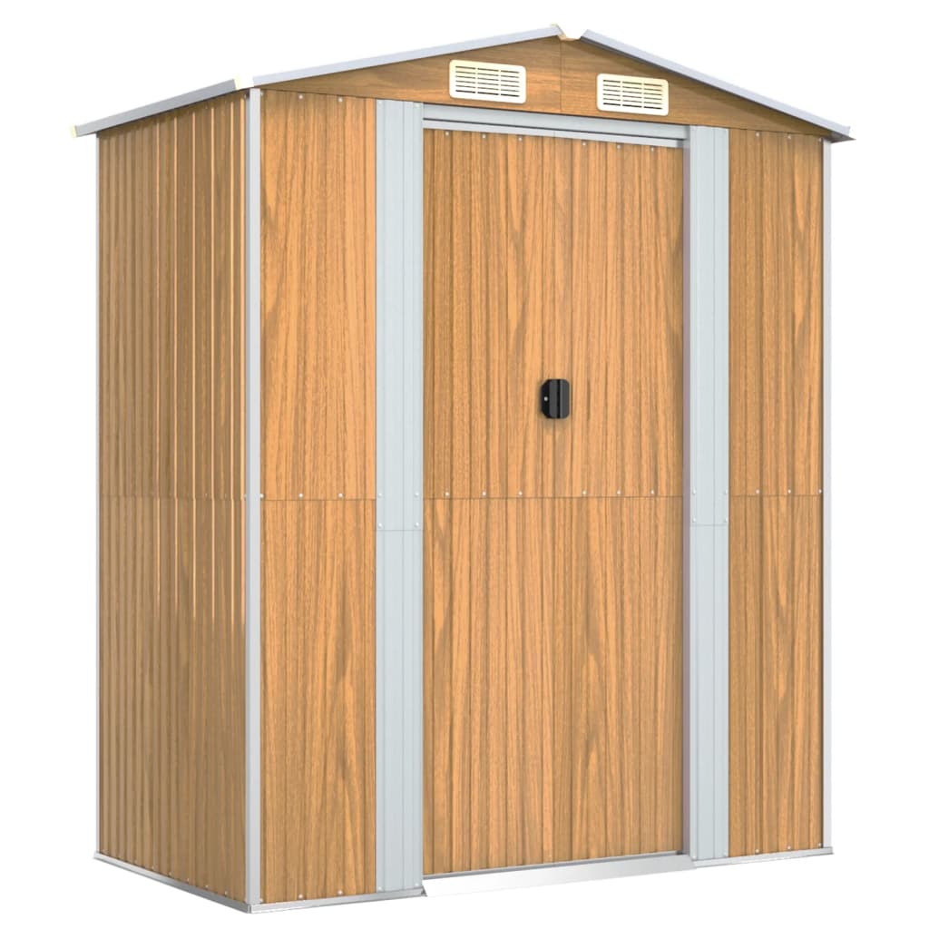 Tuinschuur 192x108x223 cm gegalvaniseerd staal lichtbruin is nu te koop bij PeponiXL, paradijselijk wonen!