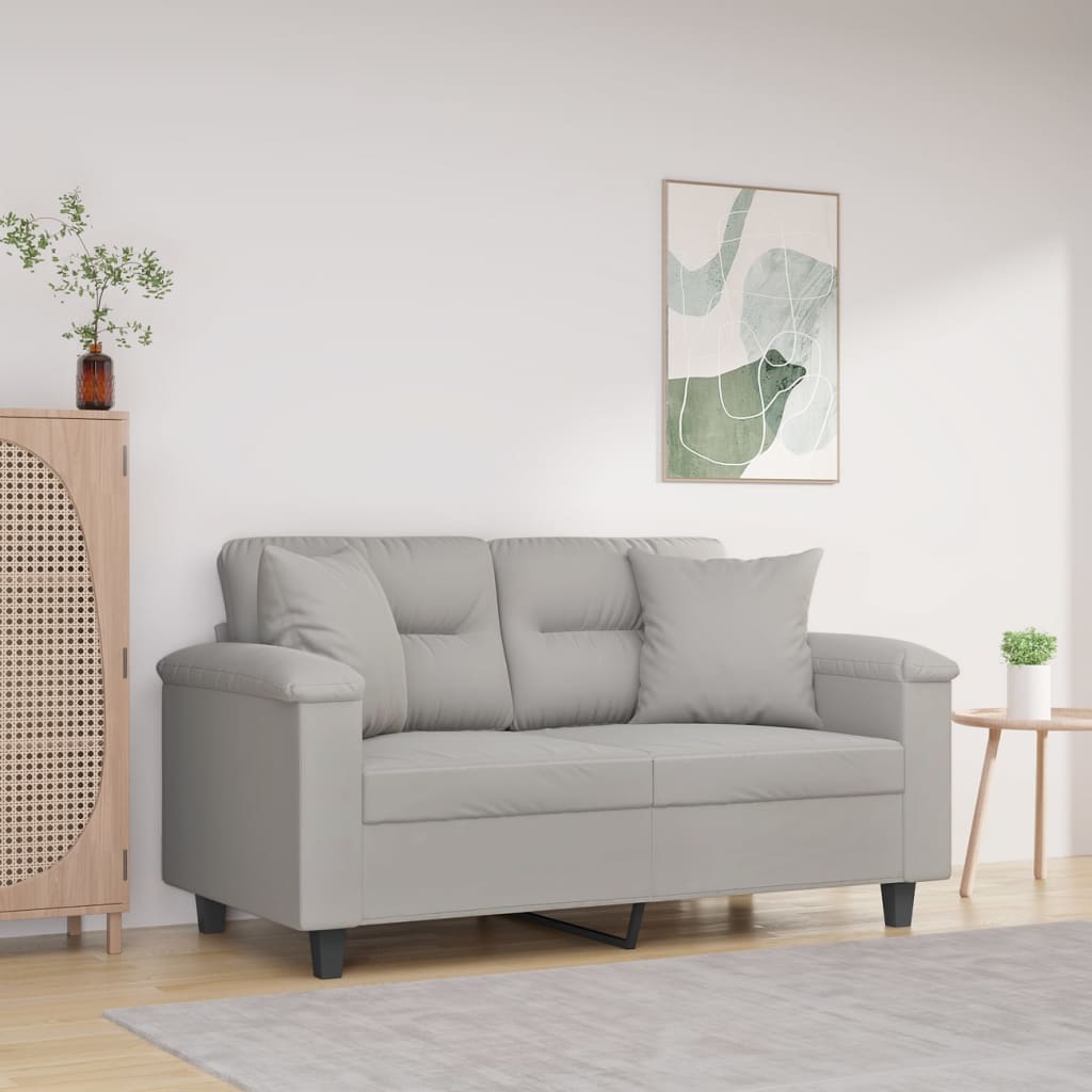 Sierkussens 2 st 40x40 cm microvezelstof lichtgrijs is nu te koop bij PeponiXL, paradijselijk wonen!
