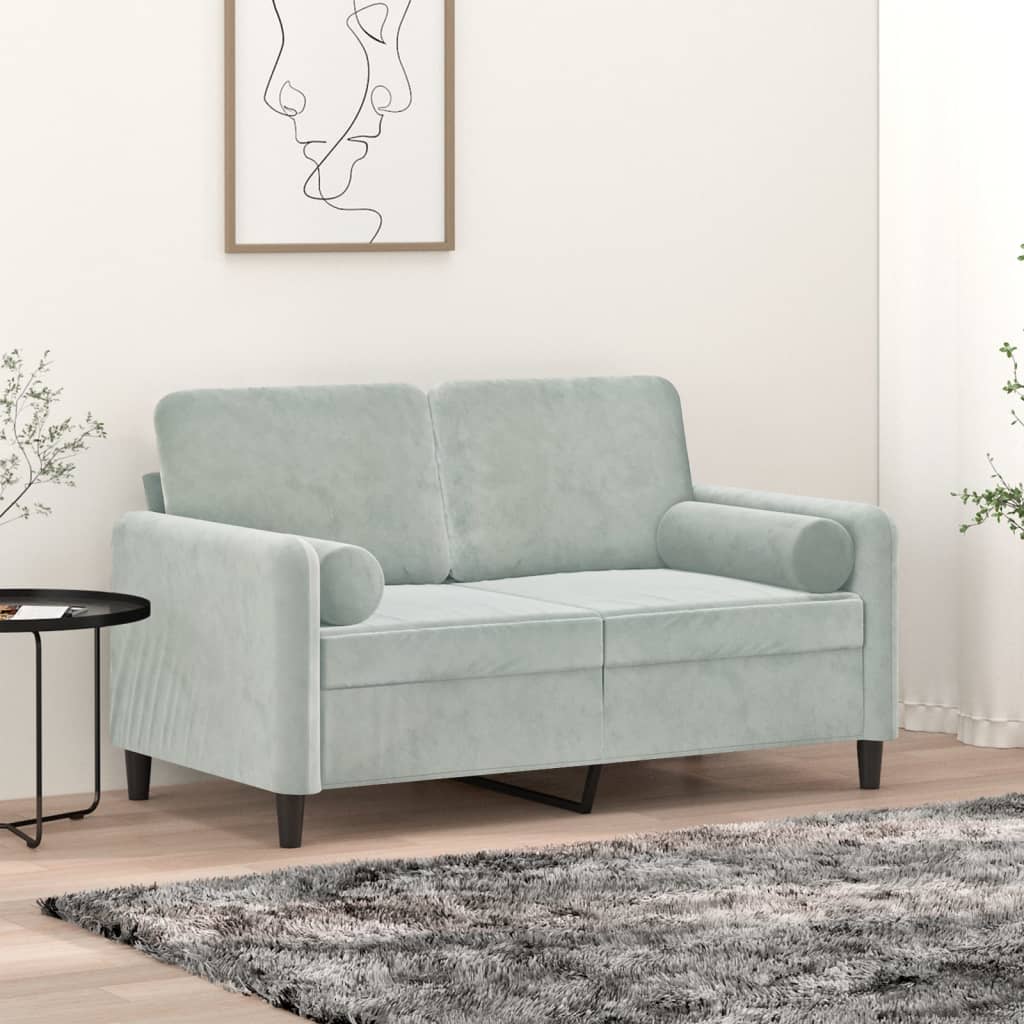 Sierkussens 2 st 15x50 cm fluweel lichtgrijs is nu te koop bij PeponiXL, paradijselijk wonen!